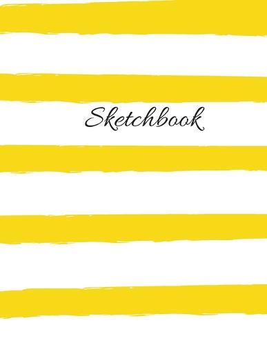 Sketchbook with Yellow Stripes, 120 Pages, (8.5 x11 )