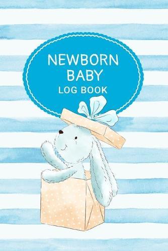 Newborn Baby Log Book: Daily Childcare Tracker Notebook - Track and Monitor Your Infant's Schedule - Record Milestones, Doctor's Appointments, Diaper Changes, Feeding Times and Sleep Schedule - Blue Stripes and Cute Bunny Cover Design