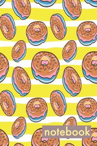 Notebook: Yellow Donut Notebook For Girls and Kids with Chocolate Pink and Blue Icing and Sprinkles