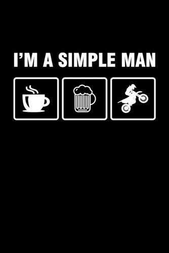 I'm A Simple Man: Punkteraster Dotted Notizbuch A5 - Motocross Notizheft I Motorbike Dirt Bike Biker Enduro Motocross Biker Motorrad Geschenk