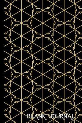 Blank Journal: Abstract Geometric Black Gold Mandala Lined Pattern Notebook- 6x9 Art Deco Diary- 200 Pages for School, Home, Business