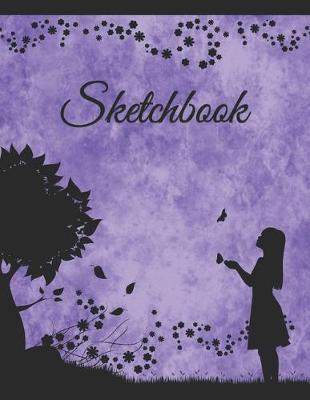 Sketchbook: Large Size 8.5x11 Blank 100+ Pages, Perfect for Drawing, Sketching, Doodling, or Creative Journaling - Premium Purple Silhouette Cover, Matte