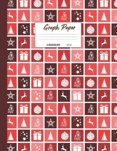 Graph paper: Cute Christmas presents cadeaux theme cover. Large US letter 8.5x11. 5x5 engineering 1/2 inch graphing grid.