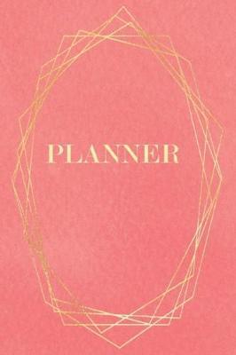Undated Planner: Pocket Size Monthly/Weekly/Daily Organizer with Habit Tracker, To Read/To Watch/Wish Lists. For 12 months. Pink Gold Watercolour Framed Cover (Interior 1)