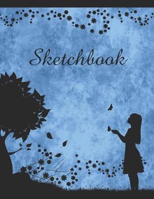 Sketchbook: Large Size 8.5x11 Blank 100+ Pages, Perfect for Drawing, Sketching, Doodling, or Creative Journaling - Premium Blue Silhouette Cover, Matte