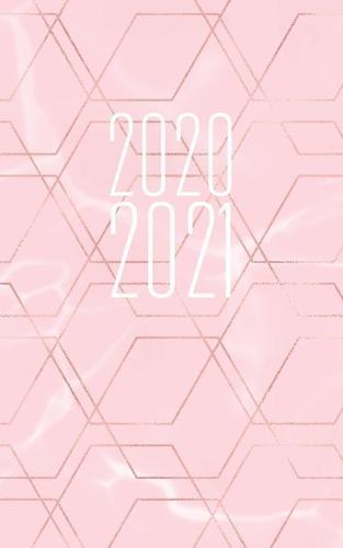 Mein Taschenkalender 2020 - 2021: Wochenplaner fur 18 Monate - von Januar 20 bis Juni 21 - mit Feiertagen, Jahreskalender, Monatskalender - Marmor pastell rosa