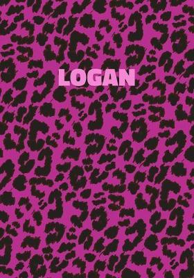 Logan: Personalized Pink Leopard Print Notebook (Animal Skin Pattern). College Ruled (Lined) Journal for Notes, Diary, Journaling. Wild Cat Theme Design with Cheetah Fur Graphic