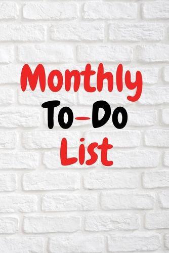 Monthly To-Do List: Simple To-Do Lists - To Do Check Monthly Planning - Monthly View Planner
