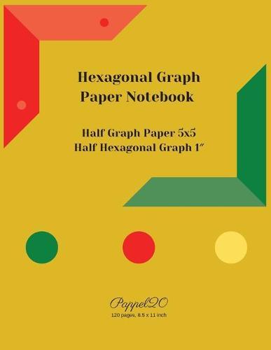 Hexagon Graph Paper Notebook: Half Graph paper 5x5 Half 1&#8243; Hexagon Graph Paper126 pages, 8.5x11-Inches