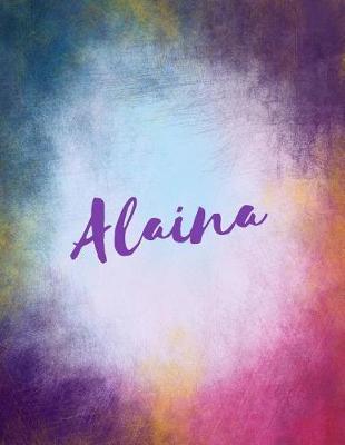 Alaina: Alaina Sketchbook Journal Blank Book. Large 8.5 X 11 Attractive Watercolor Wash Purple Pink Orange & Blue Tones. Arty Stylish Pretty Journal for Girls.