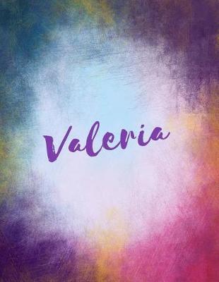 Valeria: Valeria Sketchbook Journal Blank Book. Large 8.5 X 11 Attractive Watercolor Texture Purple Pink Orange & Blue Tones. Arty Stylish Pretty Journal for Girls.