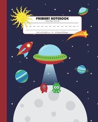 Primary Notebook Story Paper Journal: Picture Space And Dashed Midline School Composition (Exercise) Book 120 Story Pages Red