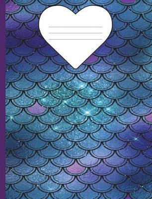Composition Book Mermaid Glitter - Marble Wide Ruled: 100 Lined Pages