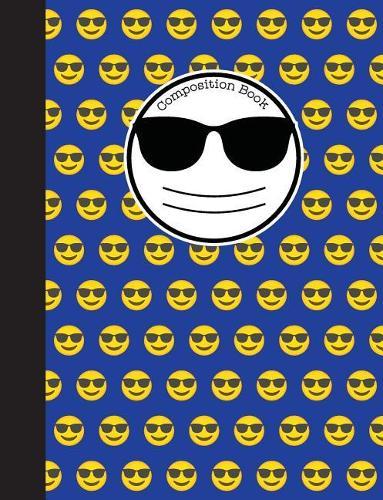Composition Book: Cool Blue Emoji Notebook with 150 Pages or 75 Sheets