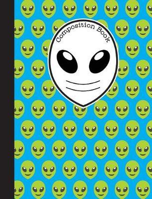 Composition Book: Blue and Green Emoji Alien Notebook with 150 Pages or 75 Sheets, College Ruled Softcover