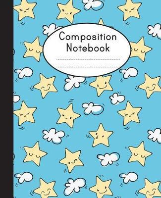 Composition Notebook: Cute Star Blue Background Composition Notebook College Ruled Lined Cute Notebook For Girls, Kids