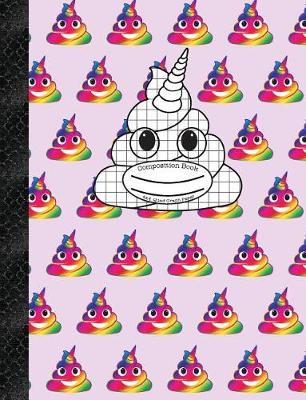 Composition Book 4x4 Quad Graph Paper: Purple Rainbow Unicorn Poop Emoji, 150 Pages or 75 Sheets, 1/4 Inch Squares, Softcover