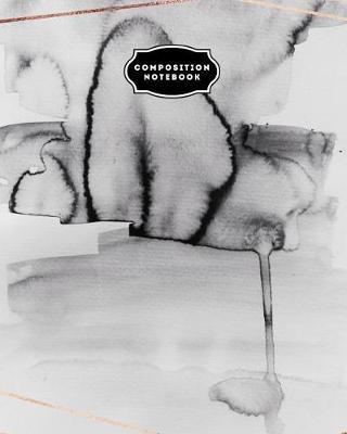 Composition Book: Dried Ink Black and White Watercolor Notebook