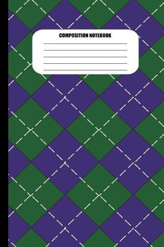 Composition Notebook: Green and Blue Plaid Pattern (100 Pages, College Ruled)
