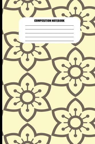 Composition Notebook: Flower Fractal Pattern in Brown on Light Yellow (100 Pages, College Ruled)
