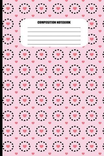 Composition Notebook: Pink Hearts Encircled by Black Hearts Pattern (100 Pages, College Ruled)