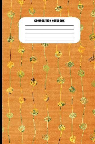 Composition Notebook: Orange Background with Texture Effect & Abstract Embellishments (100 Pages, College Ruled)