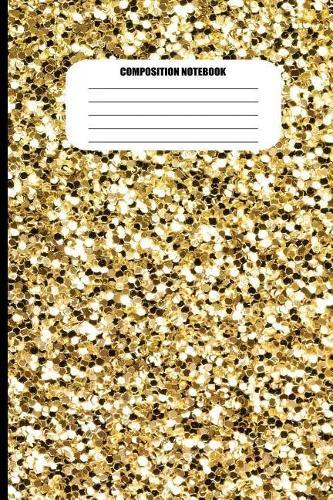 Composition Notebook: Shiny Gold Pieces Pattern (100 Pages, College Ruled)