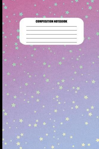 Composition Notebook: Purple and Pink Gradient with Stars (100 Pages, College Ruled)