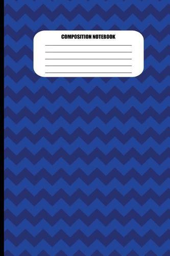 Composition Notebook: Alternating Blue and Dark Blue Zig Zags (100 Pages, College Ruled)