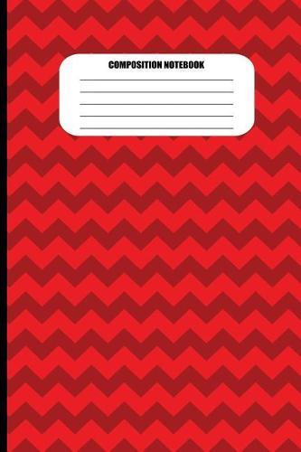 Composition Notebook: Bright Red and Dark Red Zig Zag Design (100 Pages, College Ruled)