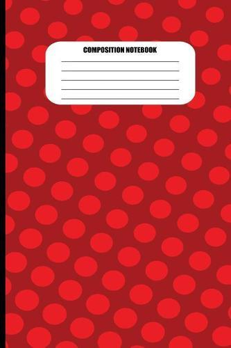 Composition Notebook: Red Circles Pattern in Slanted Columns (100 Pages, College Ruled)