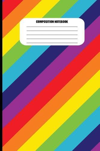 Composition Notebook: Bright Multi-Colored Slanted Stripes (100 Pages, College Ruled)