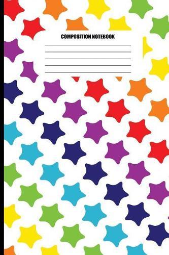 Composition Notebook: Rainbow of Colored Stars Pattern (100 Pages, College Ruled)