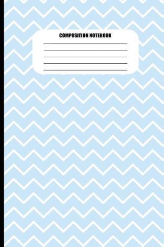 Composition Notebook: Light Blue with White Zig Zags (100 Pages, College Ruled)