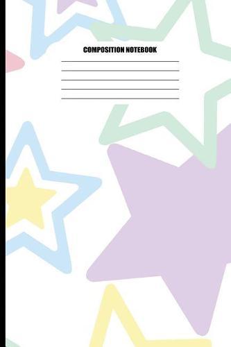 Composition Notebook: Stars in Pastel Colors and Varied Sizes (100 Pages, College Ruled)