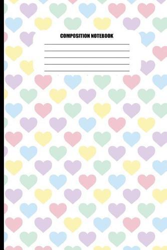 Composition Notebook: Pastel Hearts Pattern (100 Pages, College Ruled)