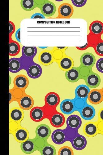 Composition Notebook: Fidget Spinners in Bright Colors (Yellow Background) (100 Pages, College Ruled)