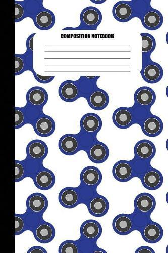 Composition Notebook: Blue Fidget Spinners on White Background (100 Pages, College Ruled)