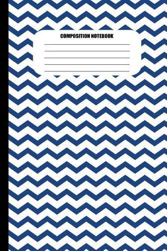 Composition Notebook: Blue and White Zig Zags (100 Pages, College Ruled)