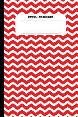 Composition Notebook: Red and White Zig Zags (100 Pages, College Ruled)