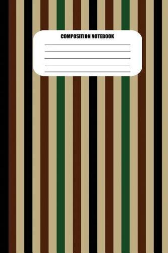 Composition Notebook: Vertical Stripes in Tan, Brown and Green (100 Pages, College Ruled)