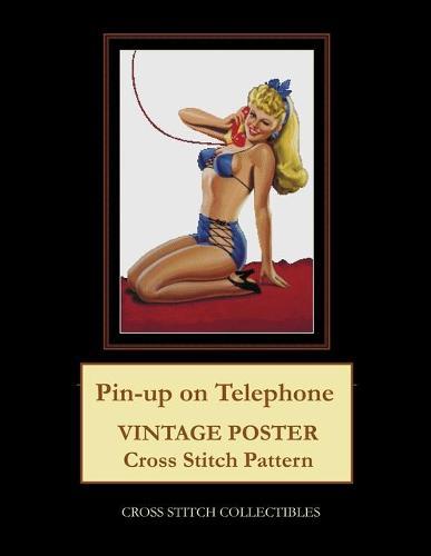 Pin-Up on Telephone: Vintage Poster Cross Stitch Pattern
