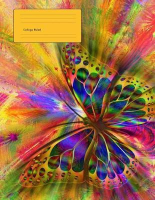 Composition Book Journal College Ruled 8.5 X 11, Vibrant Butterfly for Office Home Student Teacher