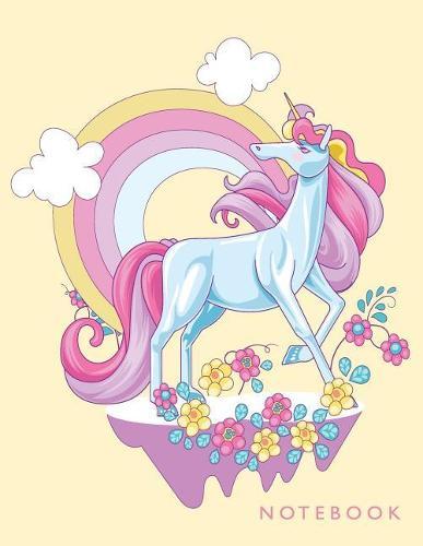 Notebook: Cute unnicorn on cream cover and Dot Graph Line Sketch pages, Extra large (8.5 x 11) inches, 110 pages, White paper, Sketch, Draw and Paint