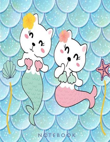 Notebook: Meowmaid on blue cover and Dot Graph Line Sketch pages, Extra large (8.5 x 11) inches, 110 pages, White paper, Sketch, Draw and Paint