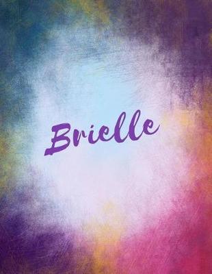 Brielle: Brielle sketchbook journal blank book. Large 8.5 x 11 Attractive watercolor texture purple pink orange & blue tones. arty stylish pretty journal for girls.