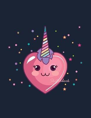 Sketchbook: Mini Heartcorn on Dark Blue Cover (8.5 X 11) Inches 110 Pages, Blank Unlined Paper for Sketching, Drawing, Whiting, Journaling & Doodling