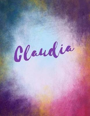 Claudia: Claudia Journal Blank Book. Large 8.5 X 11 Attractive Watercolor Texture Purple Pink Orange & Blue Tones. Arty Stylish Pretty Journal for Girls.