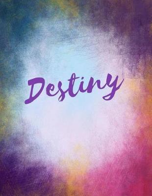 Destiny: Destiny Journal Blank Book. Large 8.5 X 11 Attractive Watercolor Texture Purple Pink Orange & Blue Tones. Arty Stylish Pretty Journal for Girls.