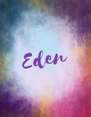 Eden: Eden journal blank book. Large 8.5 x 11 Attractive watercolor texture purple pink orange & blue tones. arty stylish pretty journal for gi